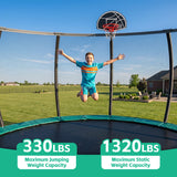 MERSCO 16FT Green Pumpkin Trampoline - Extra Sturdy Family Size