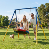 MERSCO Heavy Duty Saucer Swing Set with 440lbs Capacity Metal Stand