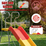 MERSCO Kids Plastic Slide with Ladder,Indoor Outdoor Playground Freestanding Playset Slide,Backyard Playset Trampoline Swing Slide for Boys and Girls Birthday,Children's Day gifts