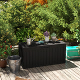 Cirui 72 Gallon Outdoor Storage Box with Lockable Lid, Waterproof & UV Resistant Patio Plastic Deck Box with Side Handles, Home Storage Box for Patio, Cushions,Toys, Black