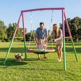 MERSCO Heavy Duty Pink Saucer Swing Set with 440lbs Metal Stand