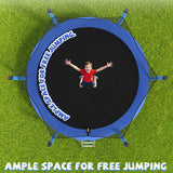 MERSCO 8FT Blue Trampoline with High-Density PVC Spring Cover