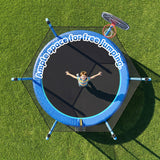MERSCO 8FT Blue Junior Trampoline - Compact Design with Basketball Hoop