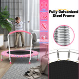 Mersco 36" Trampoline for Kids Indoor Trampoline with Handle for 2+ Years Kids,Pink