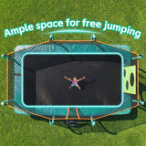 MERSCO 10x16FT Green Premium Rectangle Trampoline with Basketball Hoop