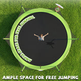 MERSCO 15FT Green Trampoline - Premium 6-Leg Support & Basketball Set