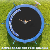 MERSCO 14FT Blue Trampoline with 6 W-Shaped Legs & Pro-Style Basketball Hoop