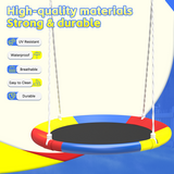 Mersco Swing Set for Backyard with Slide, Swing Heavy Duty 440lbs Metal Outdoor Swing Stand, Contain 1 Saucer 32" & 1 Belt Seat 26.2" &Slide for Playground, Backyard Playset