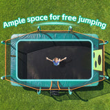 MERSCO 8x14FT Premium Rectangle Trampoline - Natural Green Edition