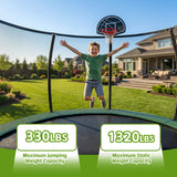 MERSCO 14FT Green Pumpkin Trampoline - All-Weather Backyard Fun