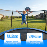 MERSCO 14FT Blue Pumpkin Trampoline - Reinforced Frame for Family Safety