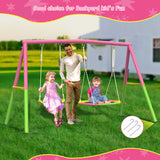 Mersco Swing Set for Backyard with Stand, Swing Heavy Duty 440lbs Metal Outdoor Swing Stand, Contain 1 Saucer 32" & 1 Belt Seat 26.2" for Playground, Backyard Playset,Pink 4.2 stars out of 20 reviews (4.2)| 20 ratings