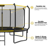 MERSCO 14FT Heavy Duty Outdoor Trampoline with Anti-Collision Curved Poles and Ladder