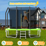 Outdoor Rectangular Trampoline 6FT x 9FT,Recreational Trampolines with Enclosure Net and Ladder