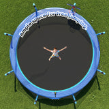 MERSCO 14FT Blue Super Series Trampoline - Safety Curved Pole Design