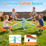 MERSCO Outdoor Kids 360° Spinning Seesaw - 4 Seats Swivel Teeter Totter