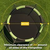 MERSCO 16FT Heavy Duty Outdoor Trampoline with Enclosure Net - Black Green
