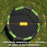 MERSCO 15FT Heavy Duty Outdoor Trampoline with Enclosure Net - Black Green