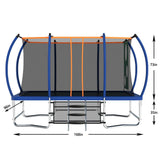 8X14FT Blue Large Rectangle Trampoline for sale - MERSCO SPORTS