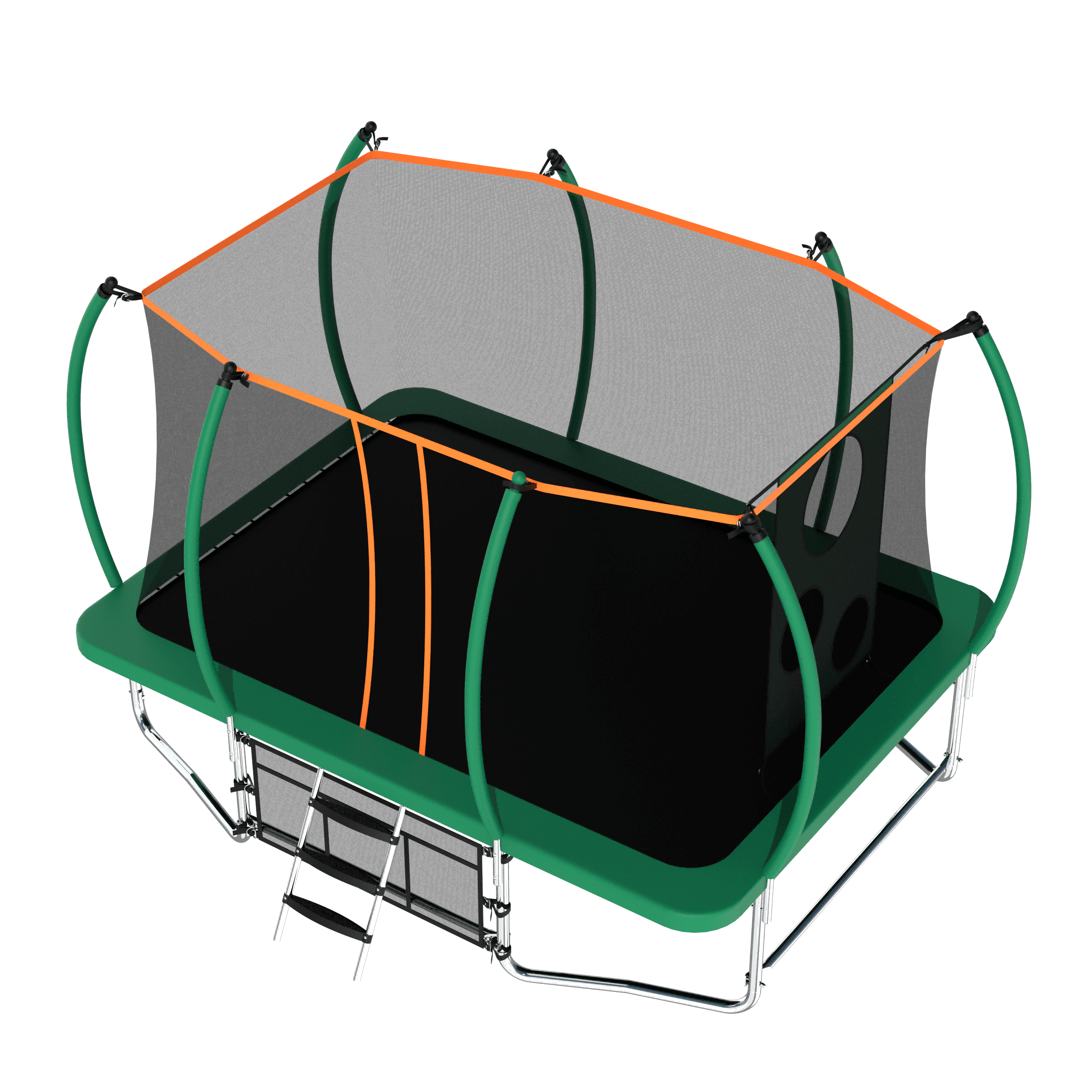 8X14FT Green Jumping Rectangle Backyard Trampoline for adults - MERSCO SPORTS