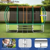 8X14FT Green Jumping Rectangle Backyard Trampoline for adults - MERSCO SPORTS