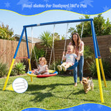 MERSCO Backyard Heavy Duty Frame Metal Swing Set For Kids