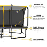 MERSCO 9x15 FT Heavy-Duty Rectangle Trampoline Park