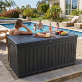 MERSCO 260 Gallon Jumbo Double-Wall Resin Deck Box - Black