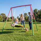 MERSCO Heavy Duty Pink Saucer Swing Set with 440lbs Metal Stand