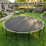 MERSCO 16FT Black Pumpkin Trampoline - High-Bounce Elite Series