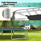 Mersco 10x16FT 4-in-1 Trampoline with Swing Set ,Enclosure Net, Recreational Trampoline, Outdoor Kids and Adults Trampoline for Backyard, Beach, Birthday Gifts ,Green