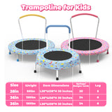Mersco 36" Trampoline for Kids Indoor Trampoline with Handle for 2+ Years Kids,Pink