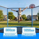 MERSCO 16FT Blue Trampoline - The Ultimate Backyard Party Size
