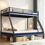 Netrum Twin Over Full Metal Bunk Bed Set with 6" Mattresses Included, All-in-One Bunk Bed for Teens/Adults, Heavy Duty Sturdy Frame with Ladder & Guardrail, with Memory Foam Mattress, Easy Assembly