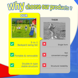 Mersco Swing Set for Backyard with Slide, Swing Heavy Duty 440lbs Metal Outdoor Swing Stand, Contain 1 Saucer 32" & 1 Belt Seat 26.2" &Slide for Playground, Backyard Playset