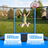 MERSCO 12FT Blue Trampoline - Reinforced Frame for Extreme Backyard Play