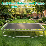 MERSCO 8x14FT Premium Rectangle Trampoline - Natural Green Edition