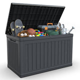 MERSCO 230 Gallon XXL Double-Wall Resin Deck Box - Black
