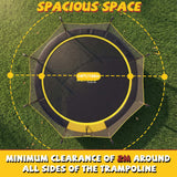 MERSCO 14FT Heavy Duty Outdoor Trampoline with Anti-Collision Curved Poles and Ladder