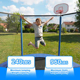 MERSCO 10FT Blue Trampoline - ASTM F381-16 Safety Approved
