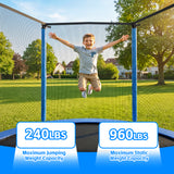 MERSCO 8FT Blue Trampoline with High-Density PVC Spring Cover