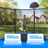 MERSCO 12FT Blue Pumpkin Trampoline - Heavy Duty Backyard Family Bouncer
