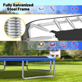 Mersco 10x16FT 4-in-1 Trampoline with Swing Set , Enclosure Net, Recreational Trampoline, Outdoor Kids and Adults Trampoline for Backyard, Beach, Birthday Gifts ,Blue