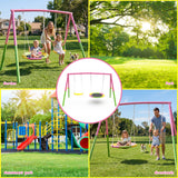 MERSCO 2-in-1 Double Swing Set with Pink Saucer and Belt Seat