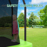 Outdoor Rectangular Trampoline 6FT x 9FT,Recreational Trampolines with Enclosure Net and Ladder