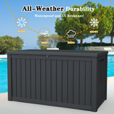 CIRUI 180 Gallon Double-Wall Resin Deck Box - Lockable Waterproof Outdoor Storage Box, 1000lbs Capacity & Doubles as Seating for Patio Furniture - Garden Tools, Pool Accessories (Black)