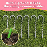 MERSCO 6-in-1 Backyard Swing Set with Slide - Pink & Green