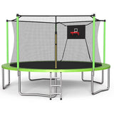 MERSCO 14FT Green Trampoline with 1320LBS Capacity & Soft Backboard