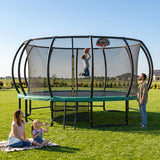 MERSCO 16FT Green Pumpkin Trampoline - Extra Sturdy Family Size