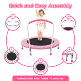 Mersco 36" Trampoline for Kids Indoor Trampoline with Handle for 2+ Years Kids,Pink